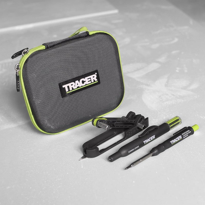 Tracer ProScribe Tool with Deep Hole Pencil, 6X Replacement Lead Holster and Carry Case (Multi-Function Scribe Tool) - Image 2